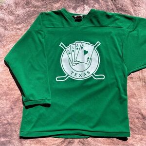 Vintage Texas Hockey Jersey K1 Sportswear Brand XL Poker Playing Cards Logo